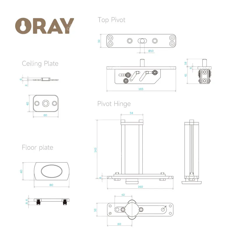 Silent Opening and Closing Heavy Duty Invisible Door 3D Adjustable Folding Pivot Concealed Door Hinge