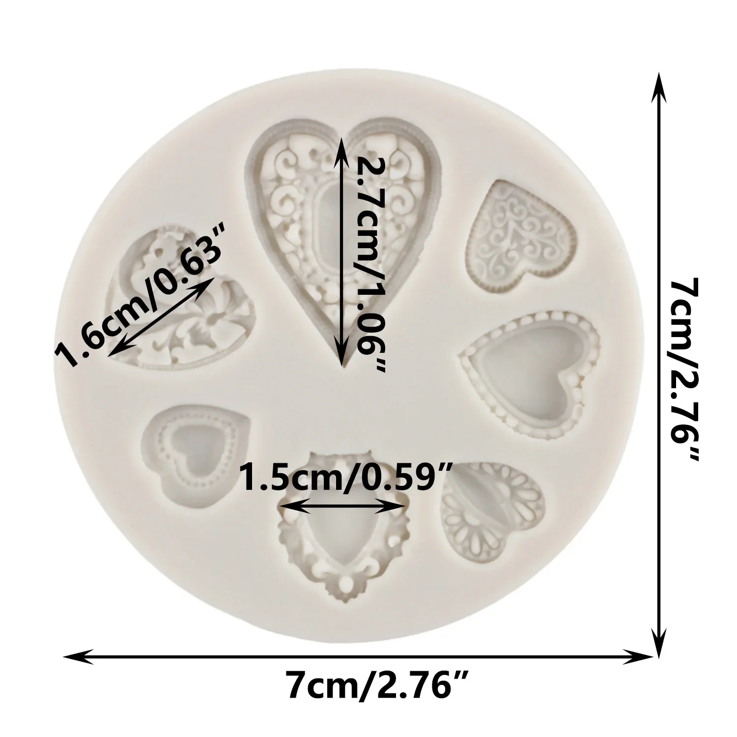 Heart Shaped Gem Silicone Mold Cupcake Topper Fondant Molds Wedding Cake Decorating Tools Chocolate Gumpaste Moulds Cand y Mould