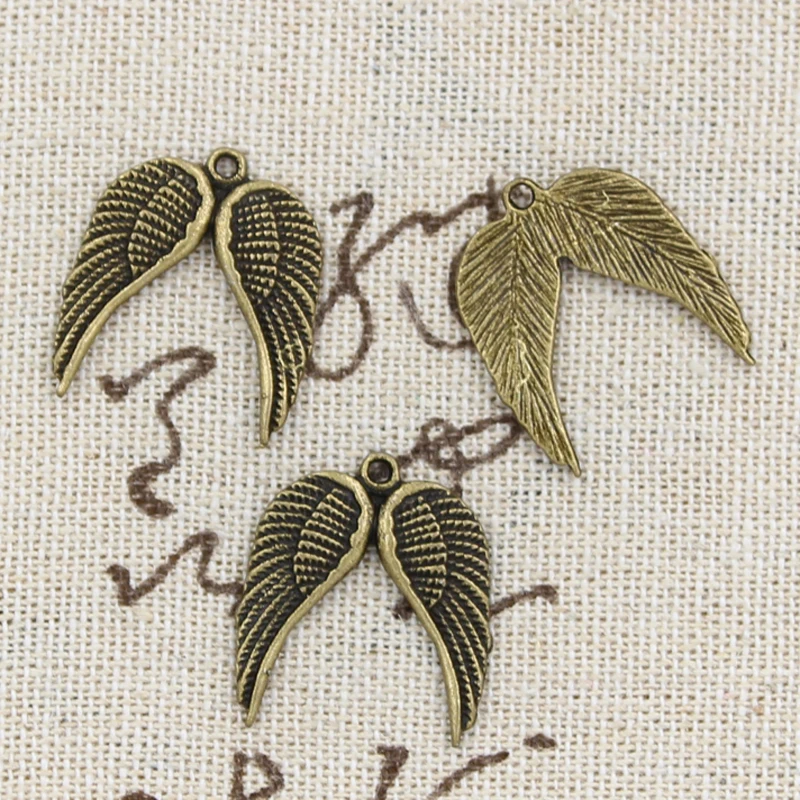 15pcs Angel Wings Charms Antique Bronze Silver