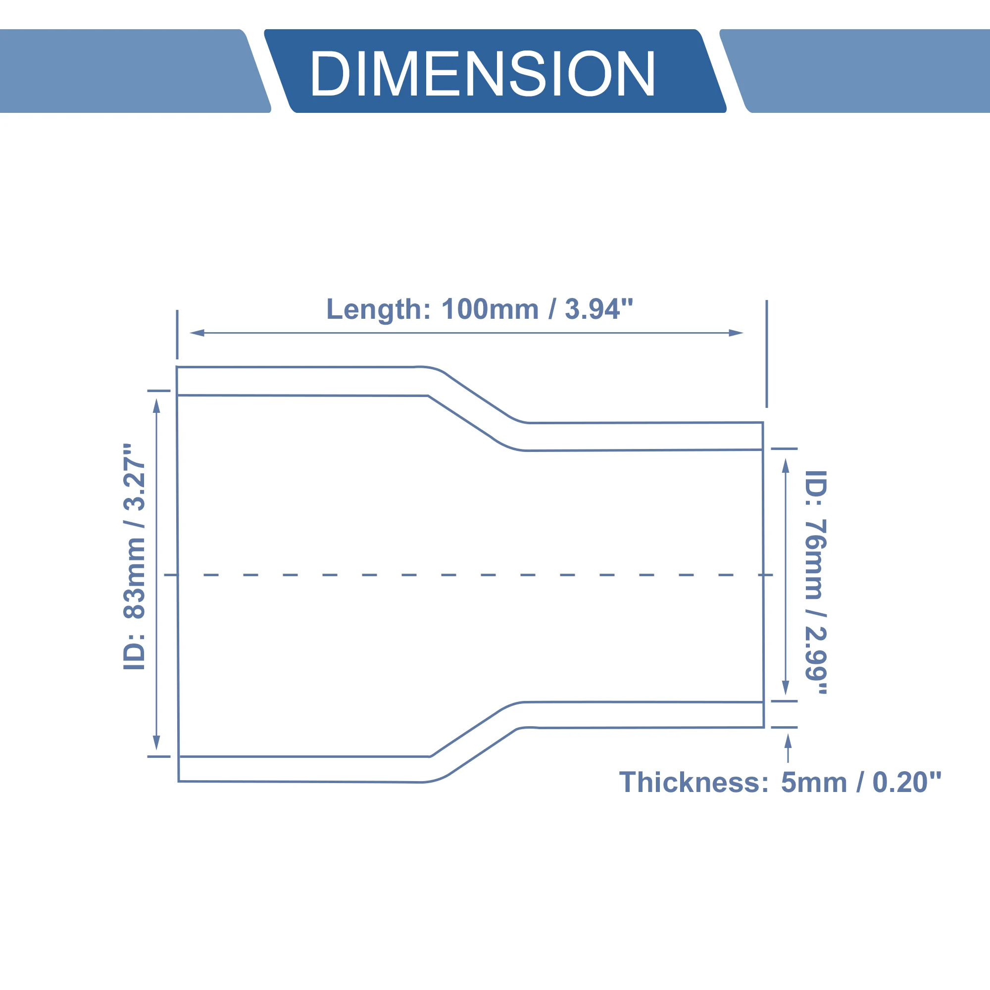 UXCELL 80-63mm 83-63mm 83-76mm 89-63mm 89-83mm 102-76mm ID 100mm Length 0 Degree Car Silicone Hose Coolant Hose Black