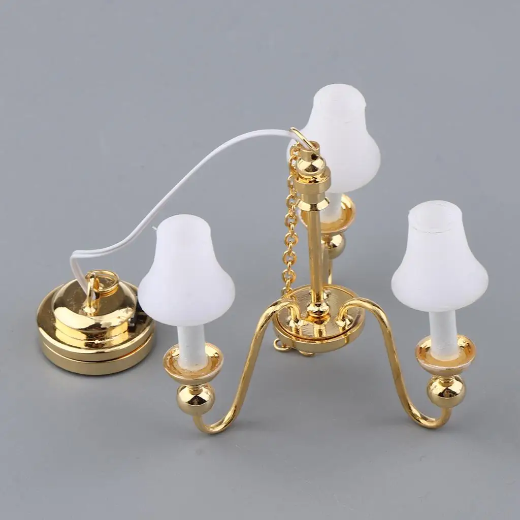 Battery Operated LED Ceiling Lamp Miniature Light for 1 12 Dollhouse Accessories Modern Mini Furniture