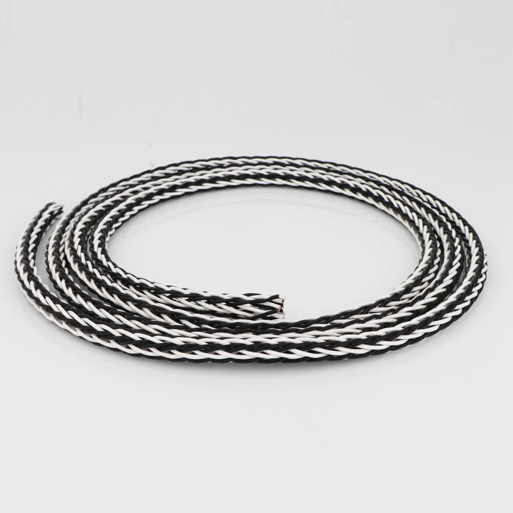Trenzado de 8 hebras, núcleo de alambre plateado, auriculares Hifi, auriculares, Cable de actualización de auriculares DIY