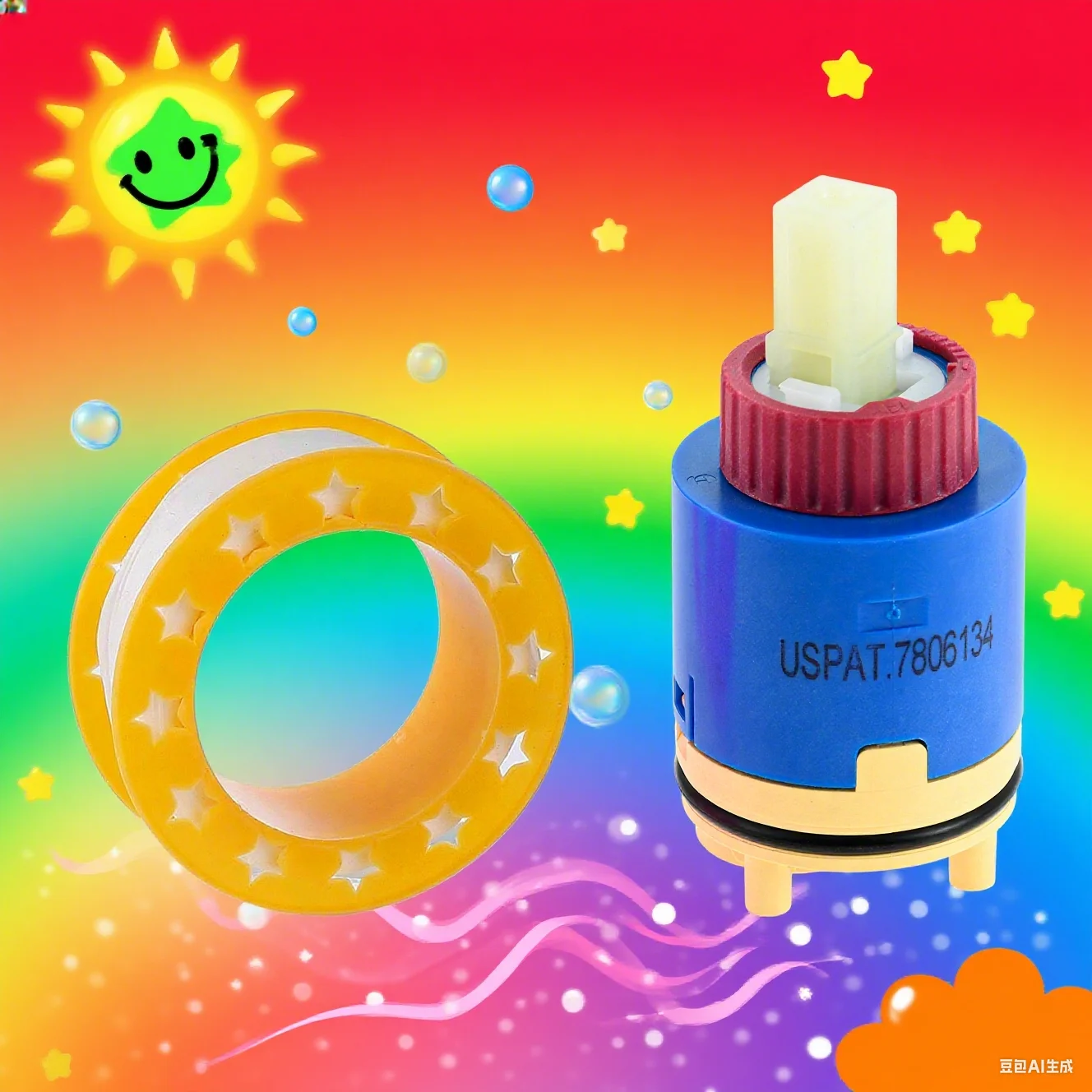 1Pc Shower Cartridge With Raw Tape Leakproof Compatible With Pressure Balancing Cartridge Replacement for RK7300-CART-3P