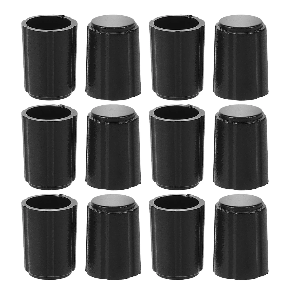 

12 Pcs Guitar Knob Cap Black Control Knobs D-shaft D-type Potentiometer Volume Cover Tone