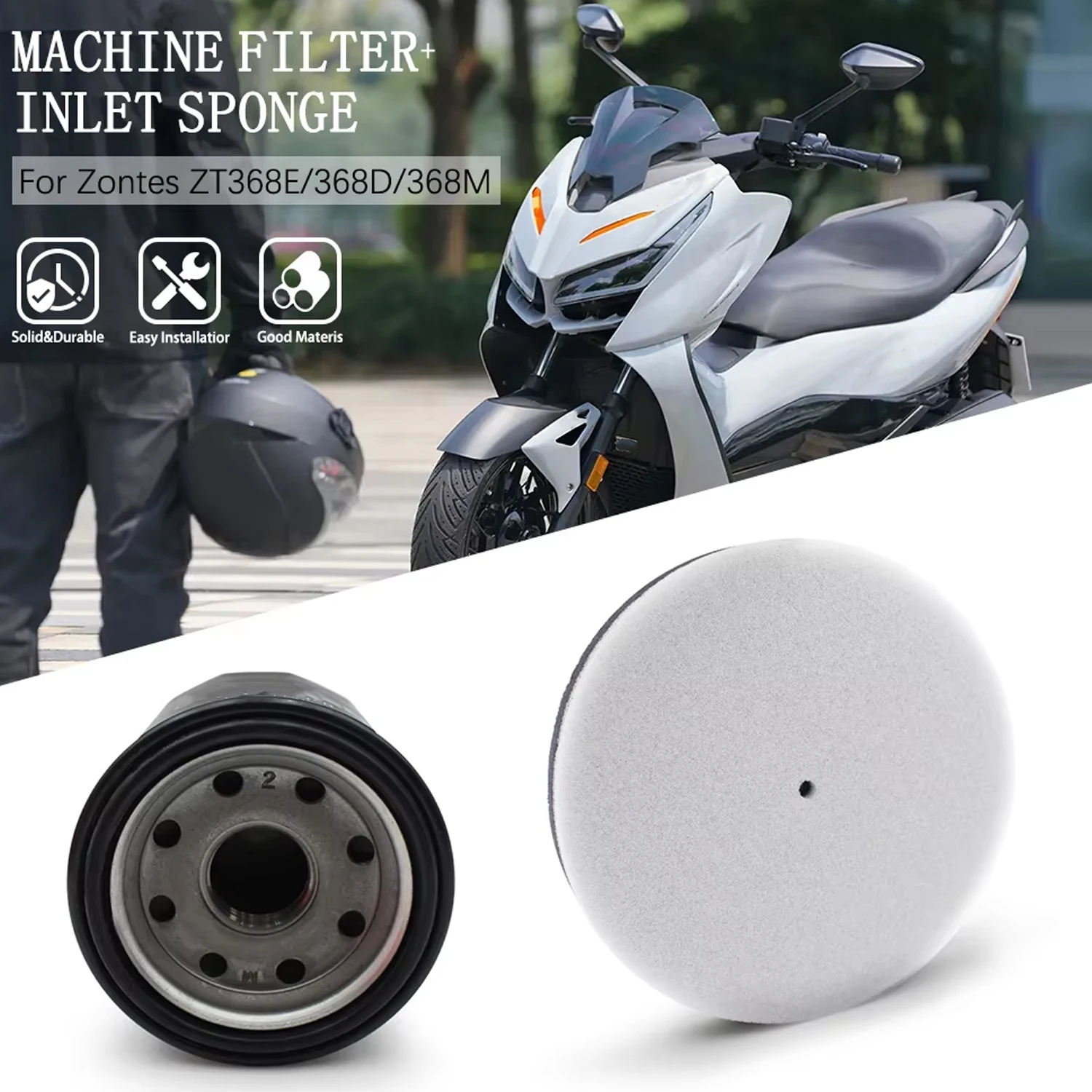 

For ZONTES ZT368E 368D 368m Element Oil Filter Intake Cleaner Replacement parts Motorcycle Air Filter Core Sponge