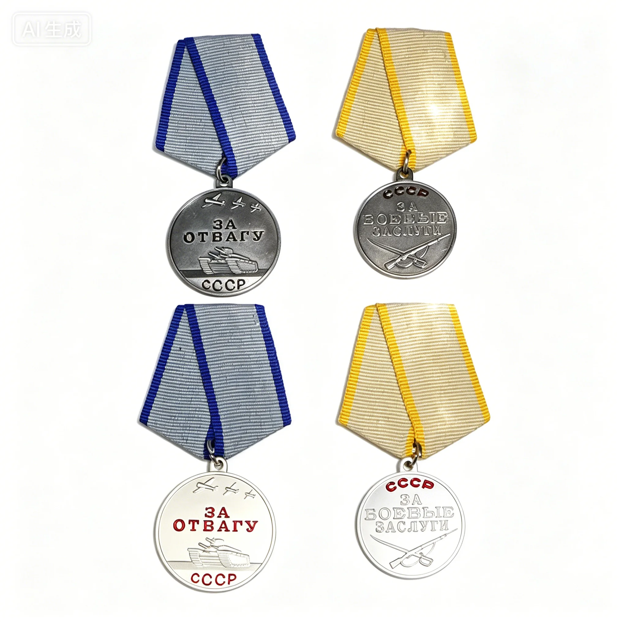 Soviet Union CCCP Medal  For Courage Military Merit Reproduction WWII Russian Military Badge with Ribbon Collection Souvenir