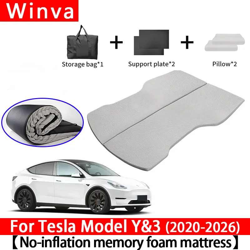 

For Tesla Model Y Juniper 2020-2026 Camping Mattress Memory Sponge Mattress Car Travel Bed Portable In Car Outdoor Camping