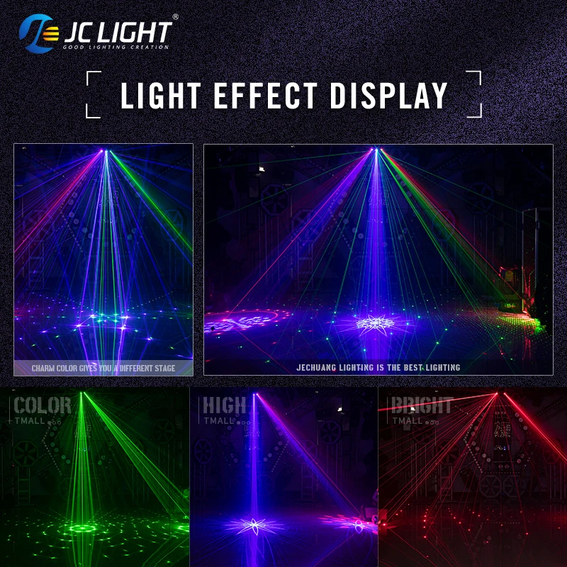 Jc Licht 9 Ogen Laser Licht Effect Licht Scan Projector Led Rgb Dmx Controle Voor Ktv Dj Disco Bar House Party Nieuwkomers