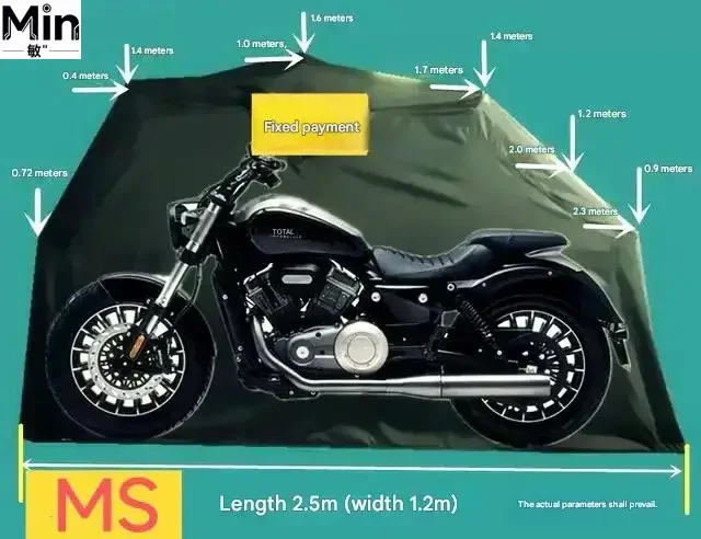 Mobile Folding Motorcycle Garage Shed Waterproof Sunscreen Rain Sun Shade Shelter for Motorcycle Parking Storage