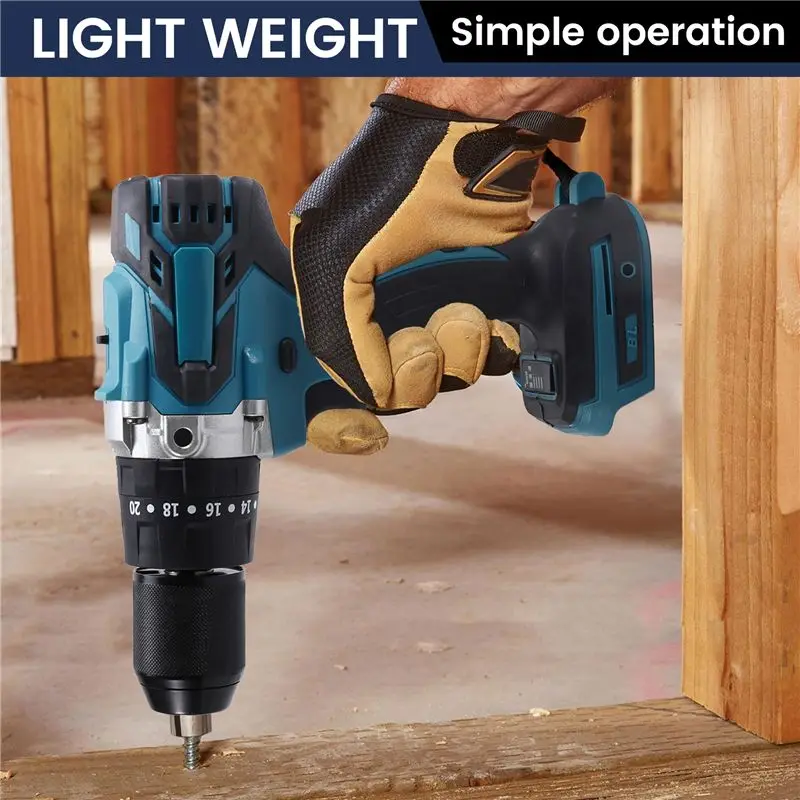 VEHO-13MM 650N.M Brushless Electric Drill Cordless Electric Screwdriver Ice Breaking Power Tools For 18V Battery