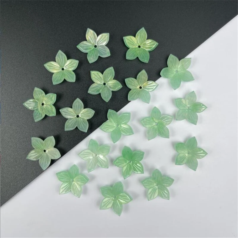 10Pcs/Lot Acetic Acid 3D Flower Beads Torus 18MM Petals Spacer Beads Charm Connectors Diy Hair Jewelry Making Resin Acessories