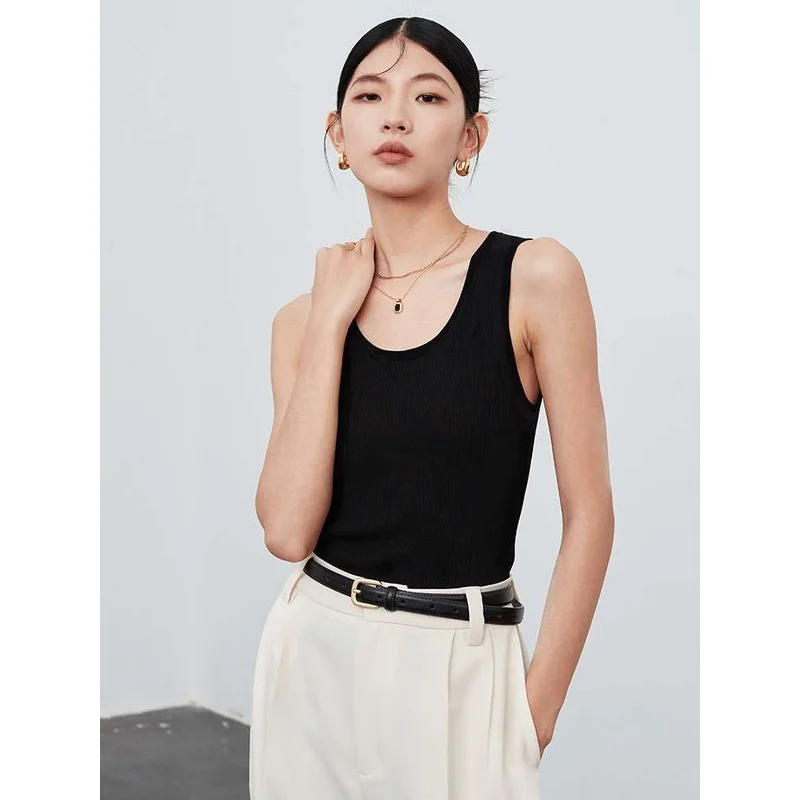 

Универсальный вязаный жилет женский весенний из эластичной пряжи Cleanfit, А-силуэт, с узкими бретелями, ультракороткий