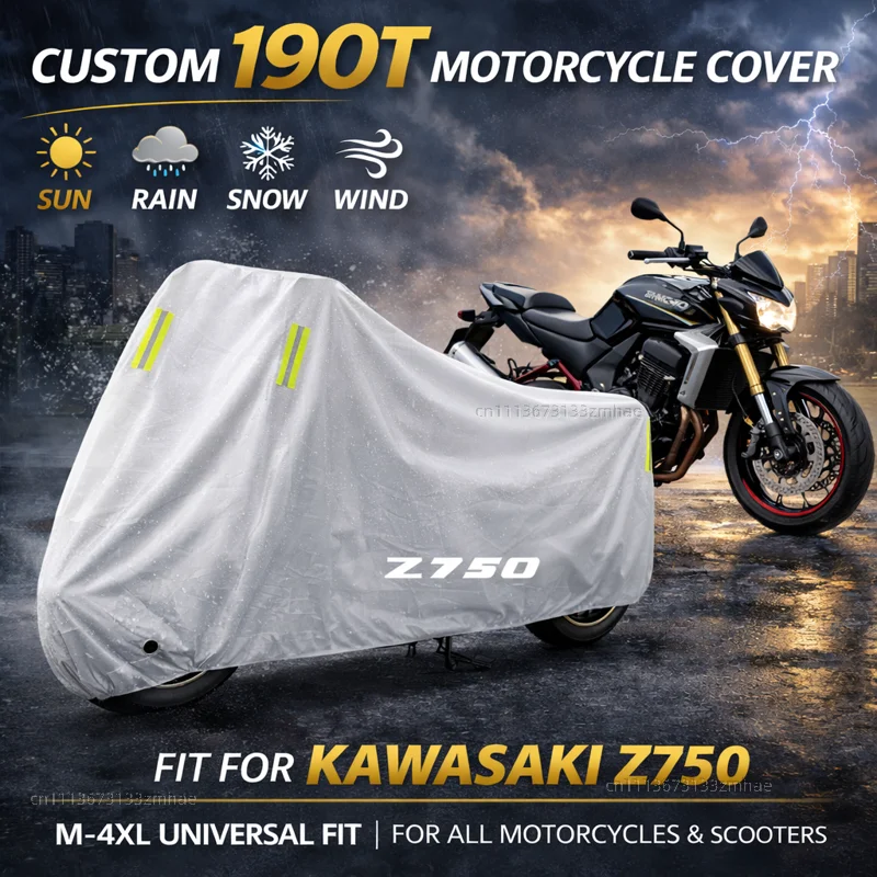 

Чехол для мотоцикла Kawasaki Z 750 z750 Z750R Z750S, водонепроницаемый, сверхпрочный, для улицы, защита от дождя, пыли и солнца