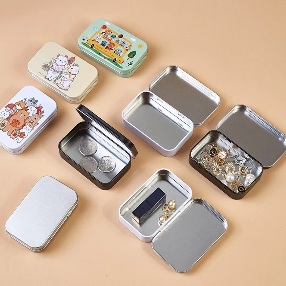 New Iron Photo Storage Box Cute Dustproof Container Case with Cover 95*60*20mm Photo Keeper Cases Earrings