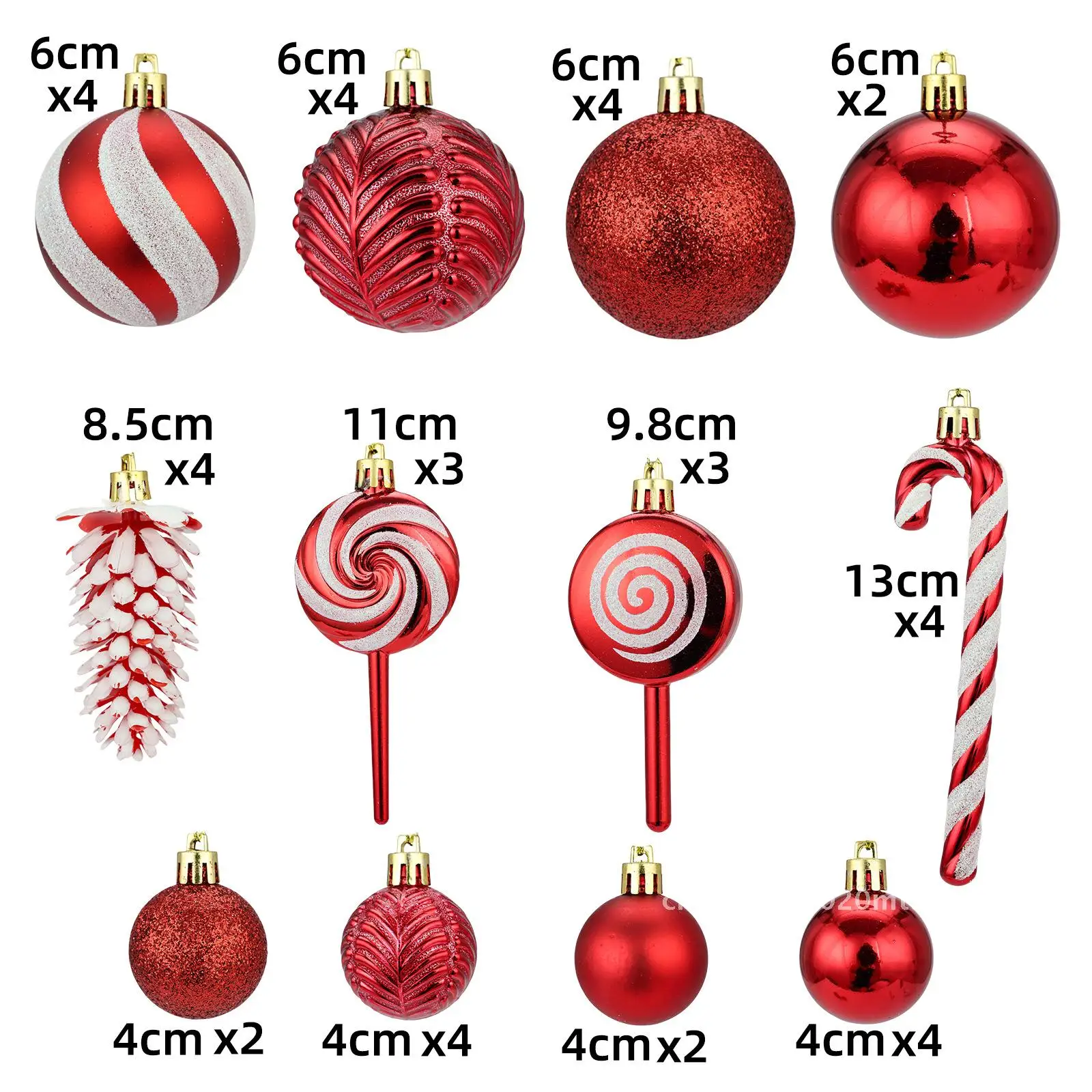 40 Piece Set Christmas Ball Ornament Christmas Pendant Gift Box Decorations European Style Holiday Accessories