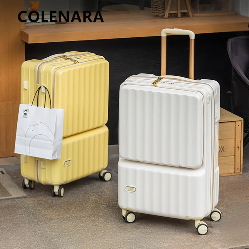 COLENARA Laptop Suitcase Front Opening Boarding Case ABS+PC Trolley Case 20