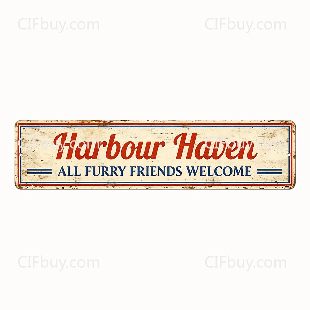 1pc Customizable Vintage Metal Plaque Personalized Custom Text Home Entryway Pet Room Wall Hanging Decor