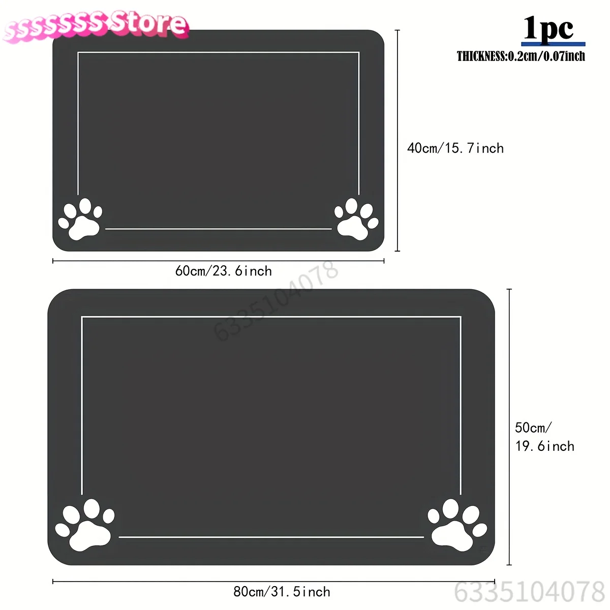 Pet Feeding Mat, Spill-Proof Dog and Cat Food Mat, Floor Protector, Stain-Resistant Quick-Drying Dog Water Bowl Mat, Pet Accesso