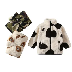 2-7T New Arrival All Printed Fleece Boys Girls Outwear Zipper Jackets Coats Toddler Coats Clothing