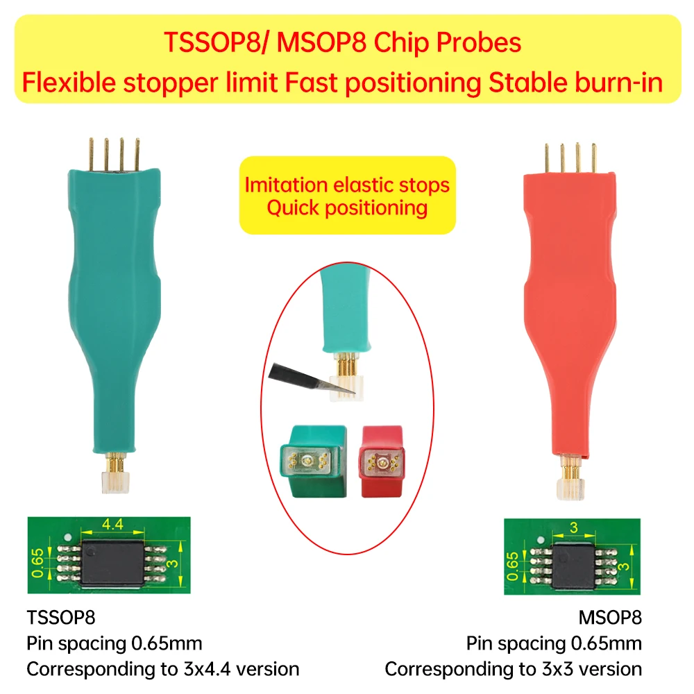 TSSOP8/MSOP8 Microchip Spring Pin Burner Read/Write Test Probe Car Instrumentation Program Download Cable Programmer