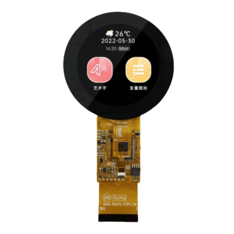 

DMG48480F021_01W 2.1-inch COF ultra-thin circular intelligent serial port screen touch LCD