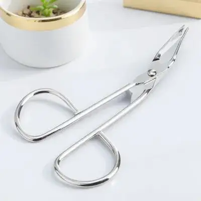 Pinça de sobrancelha prata aço inoxidável design inclinado profissional ferramenta de remoção de pêlos faciais para corte preciso de sobrancelha encravado