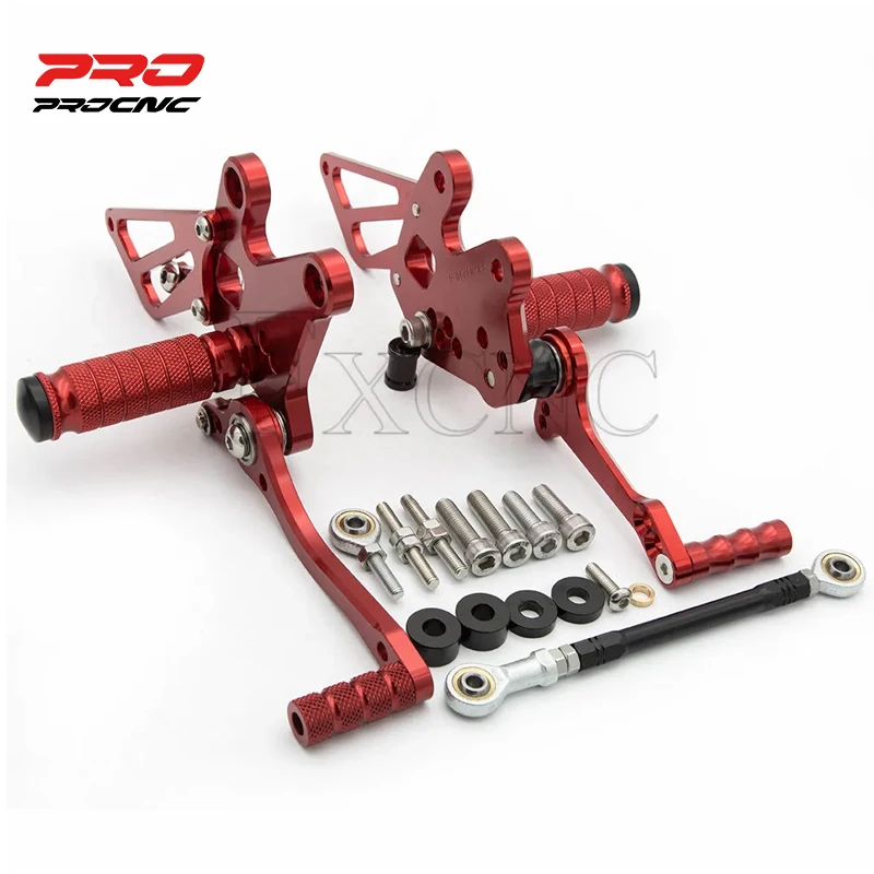 

Motorcycle Rearset For KAWASAKI NINJA 250 2008 2009 2010 2011 2012 Footrest Footpeg CNC Aluminum Pedal Foot Peg Rear Set