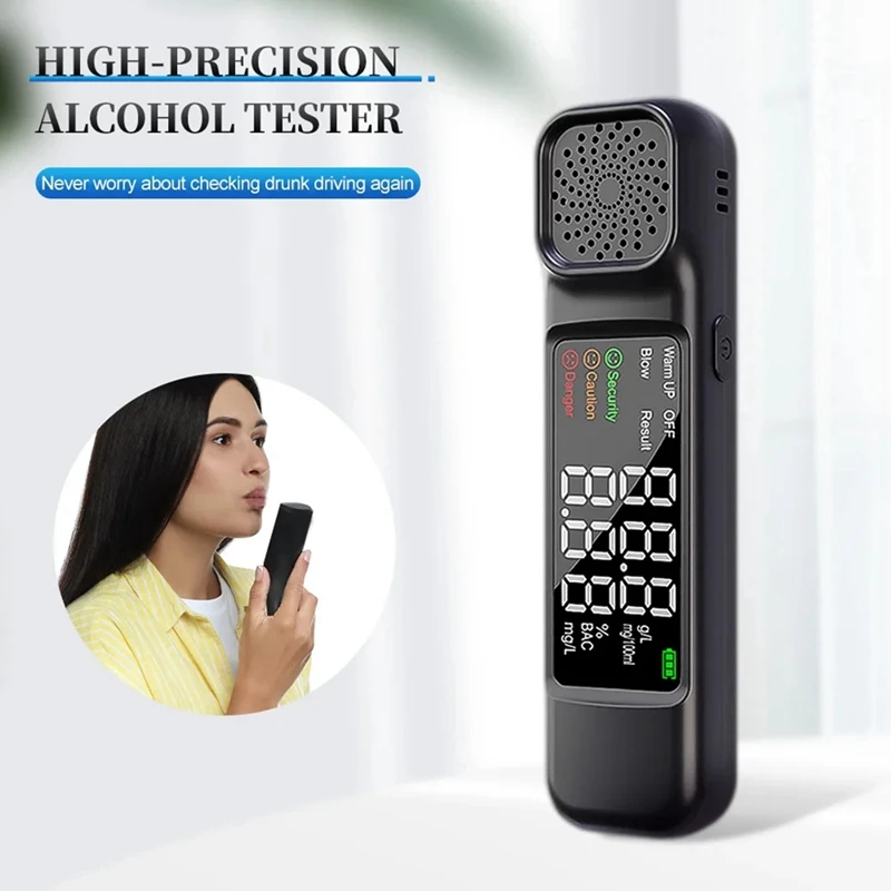 Hot Sale-New AM03 Professional Alcohol Breathalyzer Non-Contacting Breath Blow Tester 10S Quick Response Alkohol Sensor