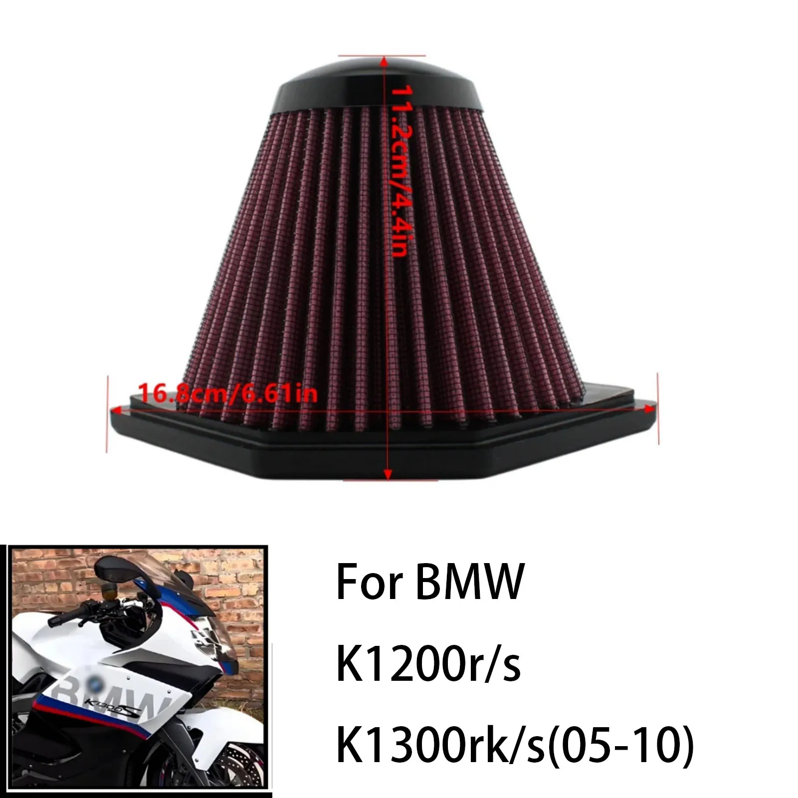 

FOR BMW K1200S K1200R K1200GT K1300S K1300R K1300GT Motorcycle Parts Air Filter Cleaner K1200 S/R/GT K1300 S/R/GT