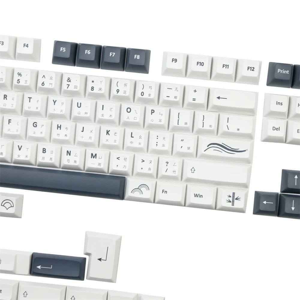 Pbt lotus keycap perfil kca 142 teclas/conjunto corante subbed design personalizado branco preto 2u 2.25u 2.75u 3u 6.25u 7u barra de espaço para interruptor mx