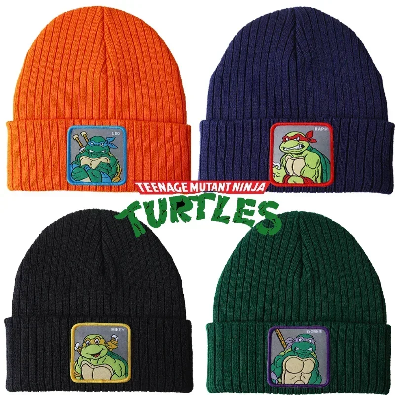 Tartarugas ninja tmnt chapéus de inverno para mulher homens novos gorros de malha bonito chapéu dos desenhos animados outono gorro bonés mais quente gorro casual