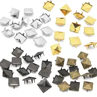 4 Prongs Punk Spikes  100Pcs Square Pyramid Metal Studs Rivets For Leathercraft Bag Clothes Shoes Decoration DIY Accessories 2