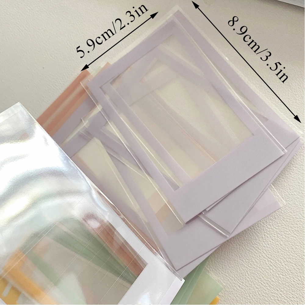 40Pcs/pack Ins Toploader Solid Color Border Photocard Sleeves Idol Photo Cards Protective Storage Bag Card Protector Card Film