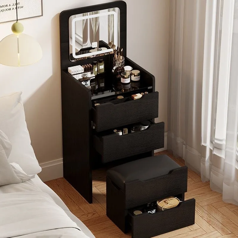 [Recommended] Bedroom dresser bedside flip cover cosmetic table rental room multi-functional small apartment with light storage