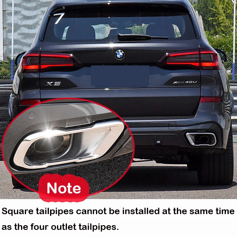 For 2019-2024 BMW G05 X5 G06 X6 Exhaust Upgrade Quad Outlet Stainless Steel Muffler Nozzle Exhaust System