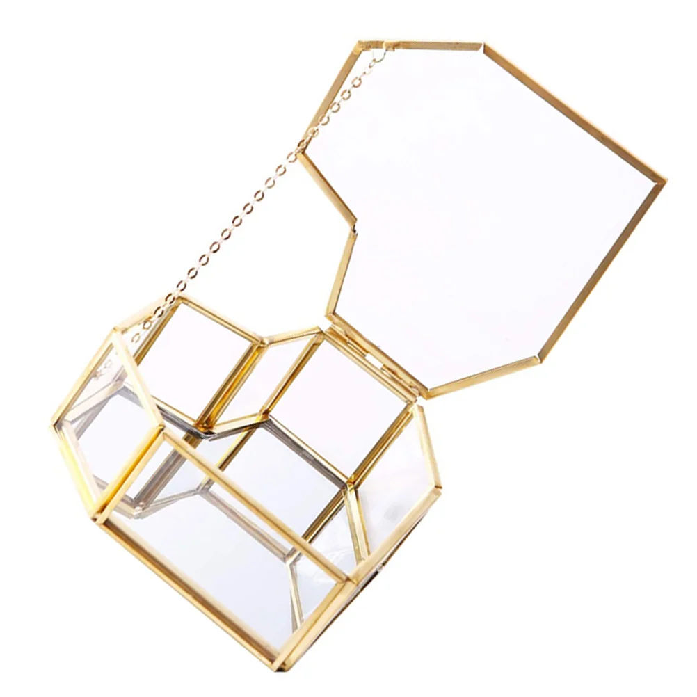Jewelry Display Organizer Transparent Glass Box Decorative Holder Storage for Necklaces Rings Earrings Jewelry Box
