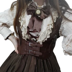 Women's wide waistband, fashionable and high-end, retro and versatile waistband decoration, with a dress elastic waist and coffe