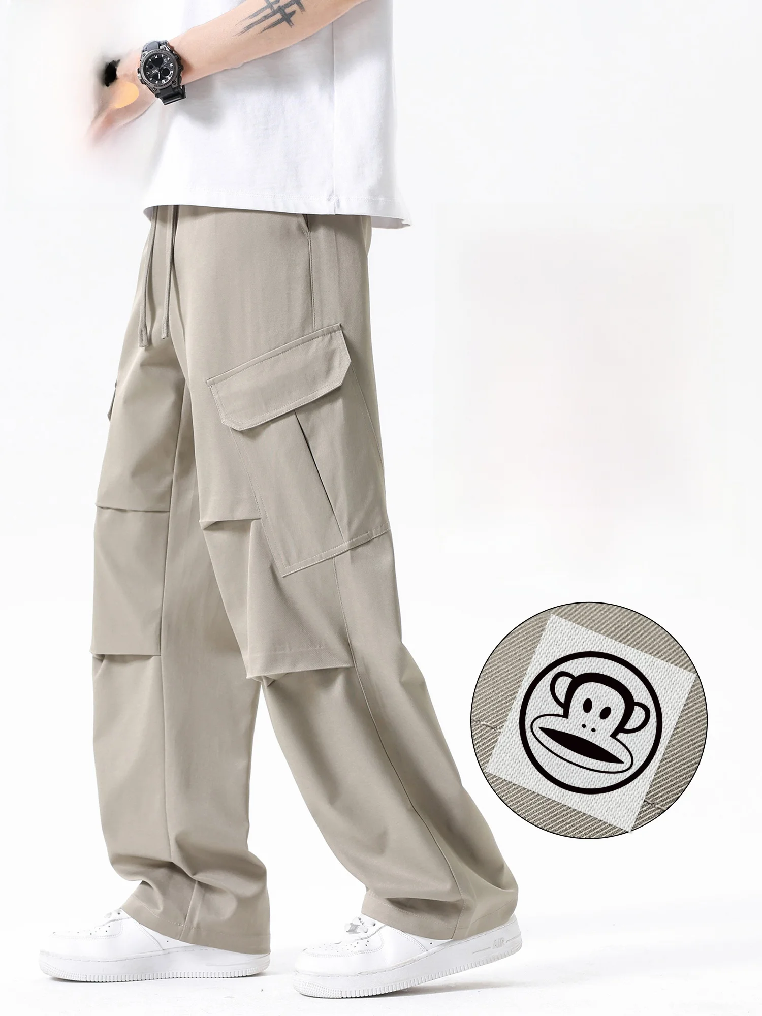 

Летние легкие мужские повседневные брюки PaulFrank прямого кроя, широкие рабочие брюки PaulFrank American Paratrooper