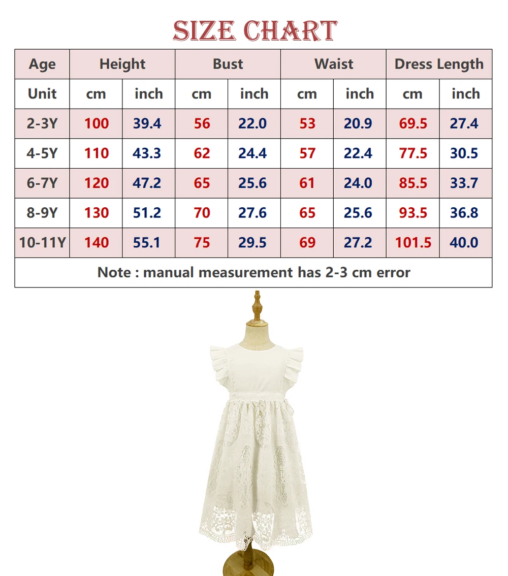 Flutter Sleeves Lace Flower Girl Dress Children First Communion Princess Gown Wedding Party 2-11Y