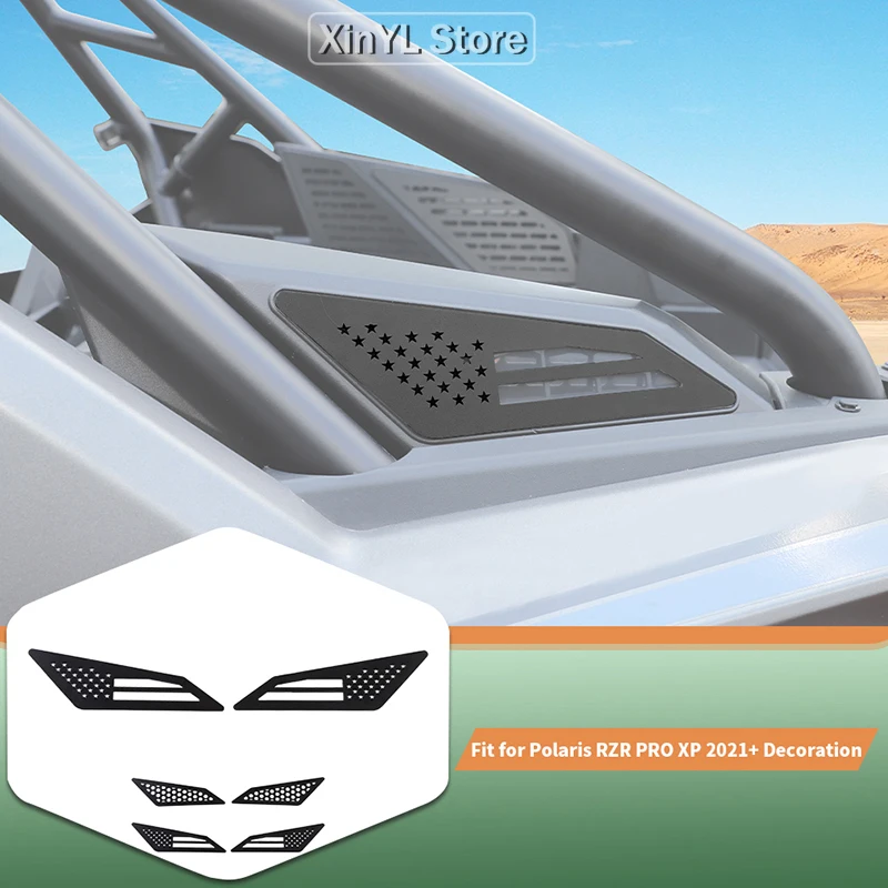 2PCS Aluminum Air Intake Cover Grill Metal Mesh Engine Side Vent Inlet Protection Cover for Polaris RZR PRO XP 2021 Up XP Black