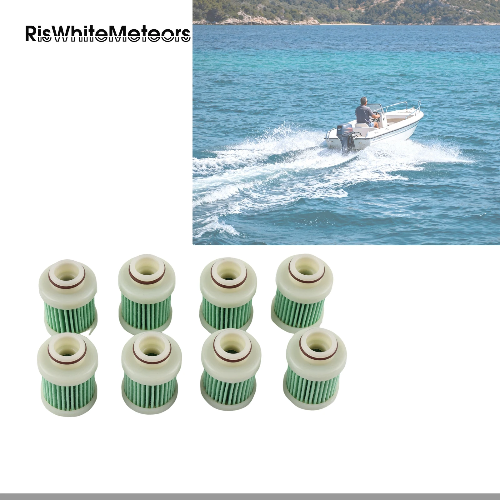 6D8-24563-00-00 Fuel Filter (8pcs) Replacement for Yamaha Outboard 20-115HP