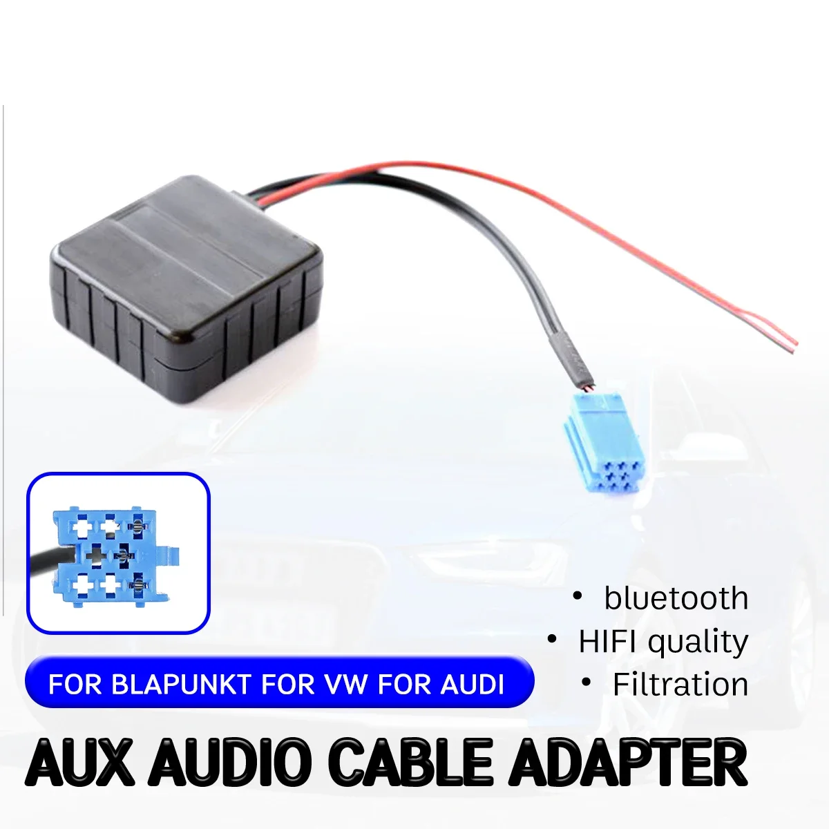 Adaptador de cabo receptor aux bluetooth qualidade alta fidelidade para blaupunkt para vw delta beta para audi coro concerto para vdo becker