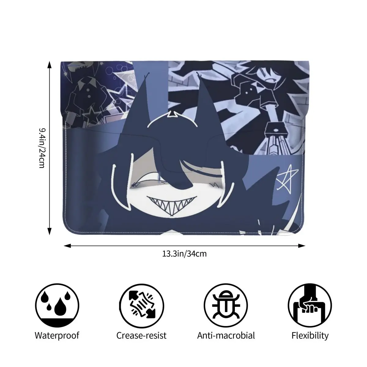 Miss Circle Game PU Leather Horizontal Laptop Sleeve Shockproof Soft Lining Notebook Case 13 Inch