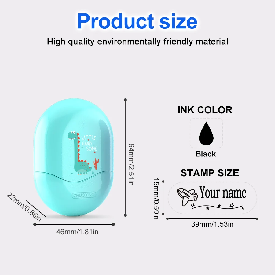 Personalized Student Name Stamp - Custom Waterproof Seal with Non-Fading Ink, Kindergarten Travel-Friendly Gift Set for Children