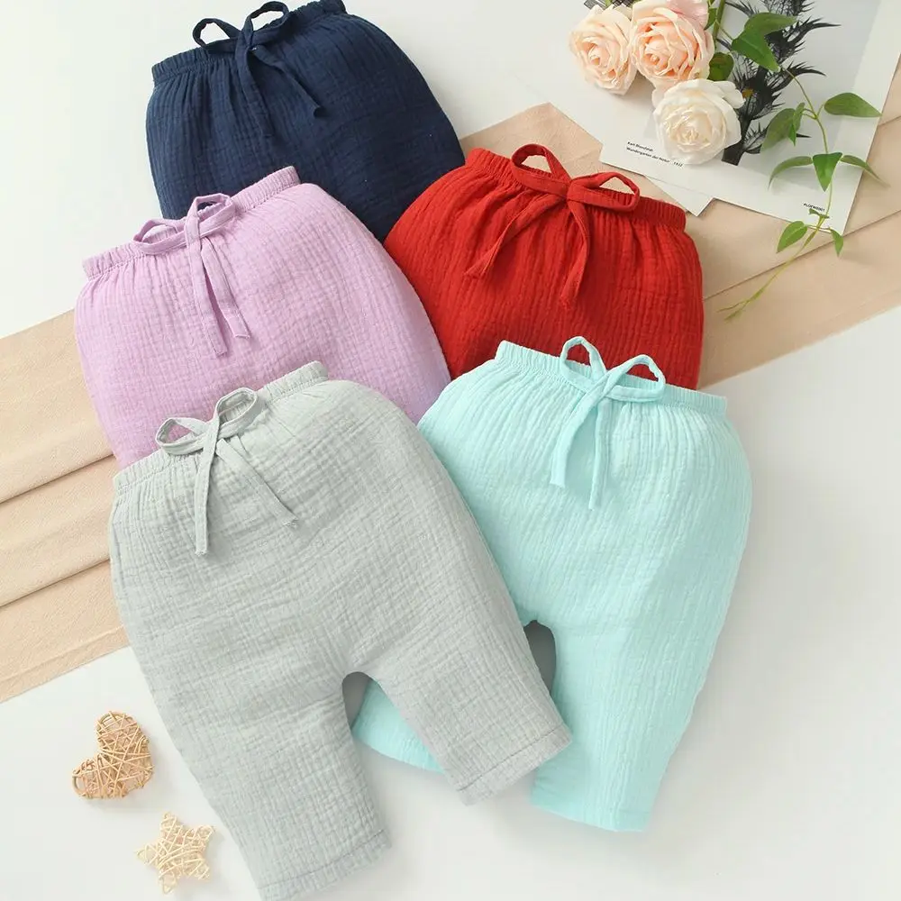 

Solid Color Baby Trousers for Boys and Girls, Cotton Infant Pants, Soft and Comfortable, Pull-on Toddlers Pants, Spring 5-Pack
