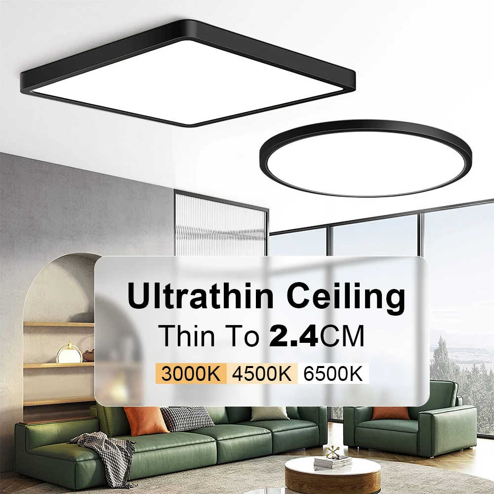 New 0.9inch Ultrathin Led Ceiling Light 20inch Large Ceiling Lamp Smart APP Brightness Dimmable For Living Room Bedroom Lighting