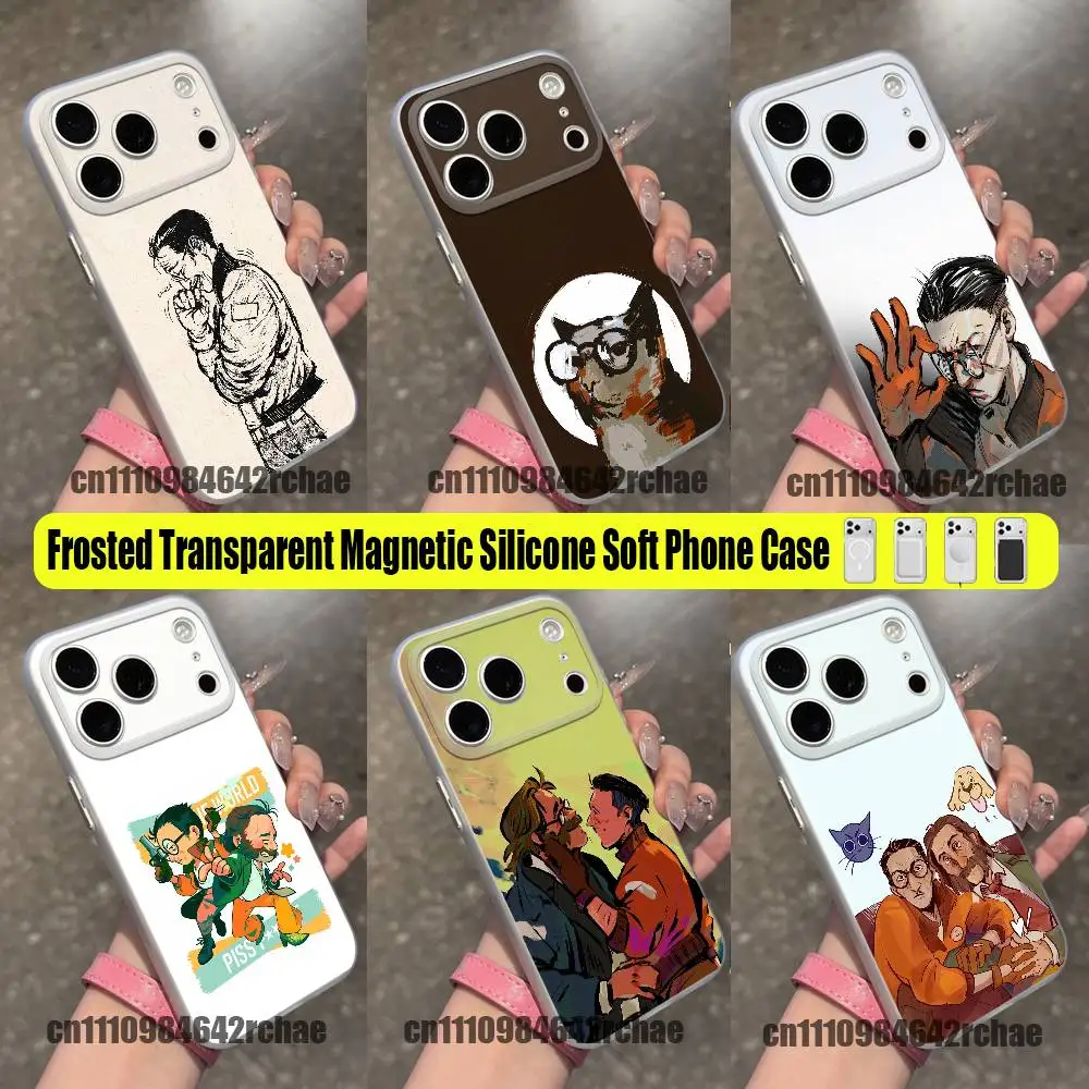 For Disco Elysium Kim Kitsuragi Harrier Du Bois Phone Case For iPhone 15 17 12 14 13 18 16 Plus Pro Max Mini For Magsafe Clear