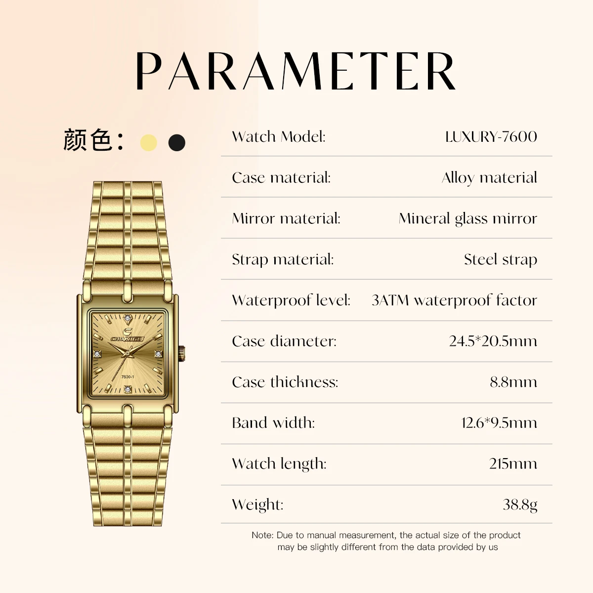ساعة CHAXIGO النسائية الكلاسيكية المصنوعة من الفولاذ المقاوم للصدأ بنمط كاجوال، مقاومة للماء حتى 30 مترًا، مينا زجاجي معدني #6