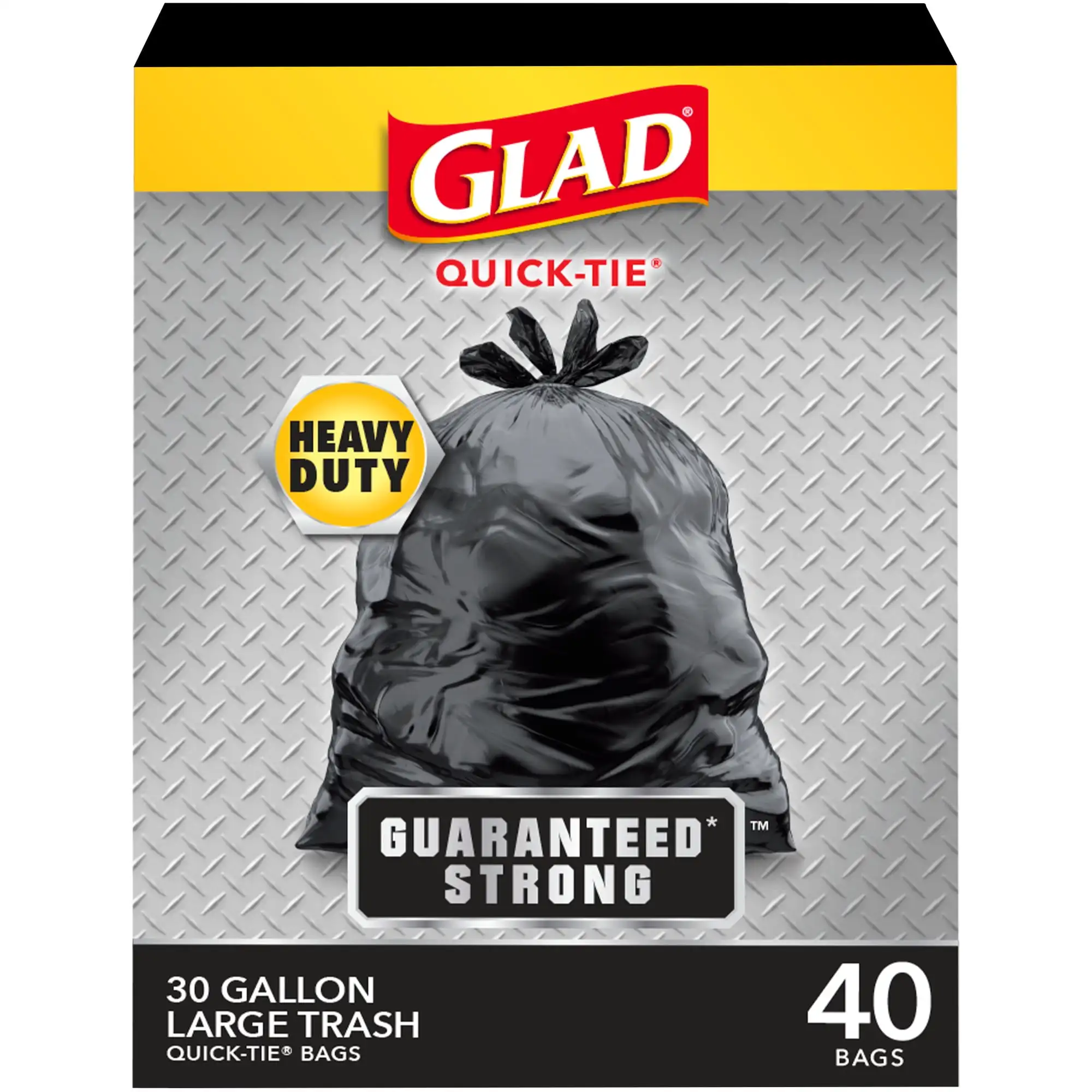 Quick Tie Extra Strong Large Trash Bags, 30 Gallon, 40 Bags Prevent tearing by disposing of your kitchen waste