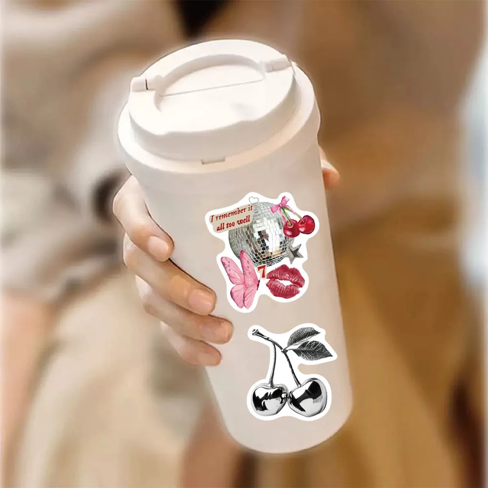 50 قطعة من ملصقات الكتابة على الجدران الإبداعية الجمالية الفضية المحظوظة DIY ملصقات القصاصات اليدوية للكمبيوتر اللوحي #4